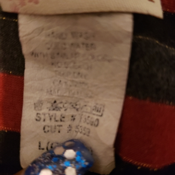 Black Gray Rust & Gold Overlay Top size Large - Picture 2 of 3